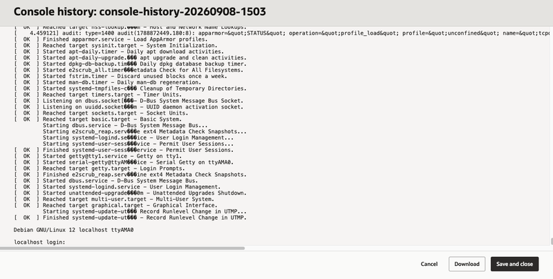 Console history reaching the cloud-init final stage
